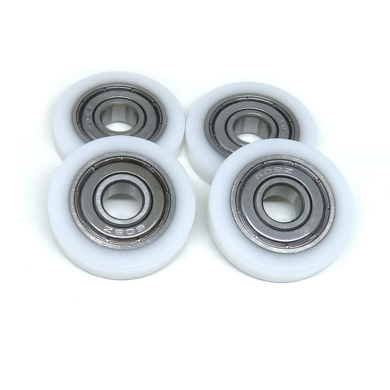 BS60830-7 plastic nylon silent sliding door roller wheels 8x30x7mm